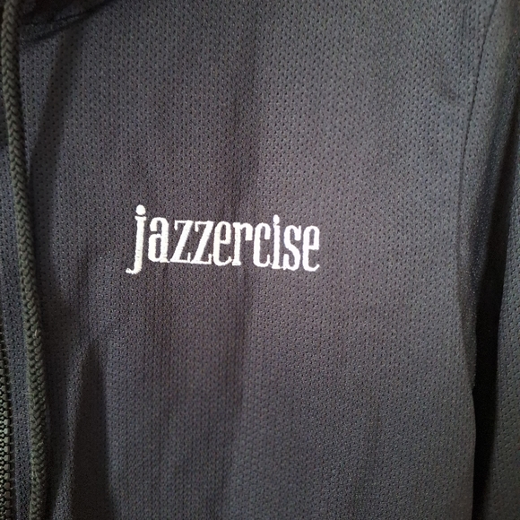 Retro Jazzercise Mesh Black Jacket Size Small - Picture 2 of 6